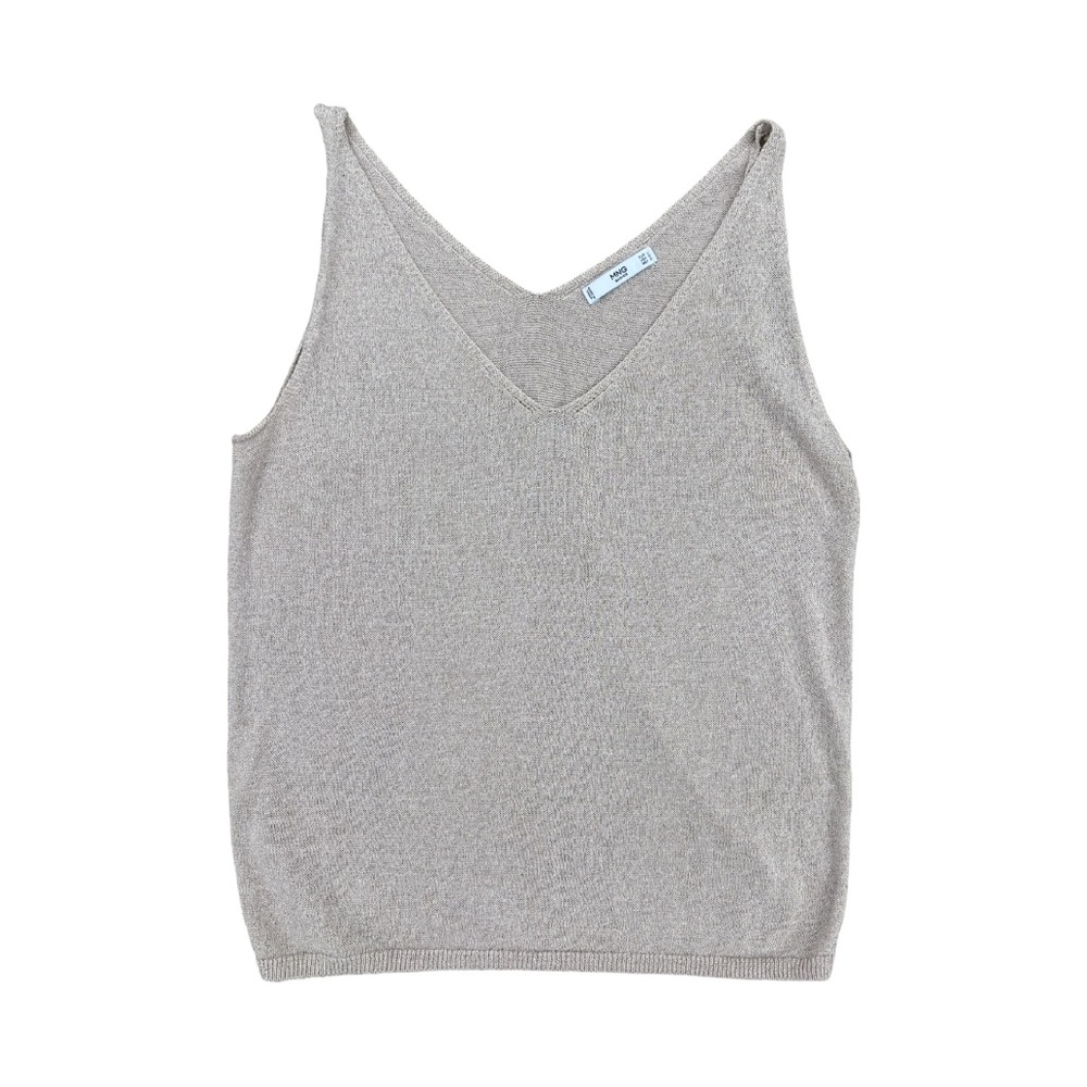 MNG Basics | Beige Knit Tank Top Blouse
